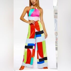 Forever 21 Red and Blue Jumpsuit Bold Colorblock Design caja 2